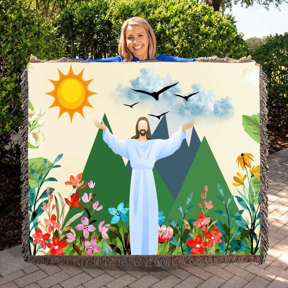 JESUS MOVES MOUNTAINS - WOVEN HEIRLOOM BLANKET