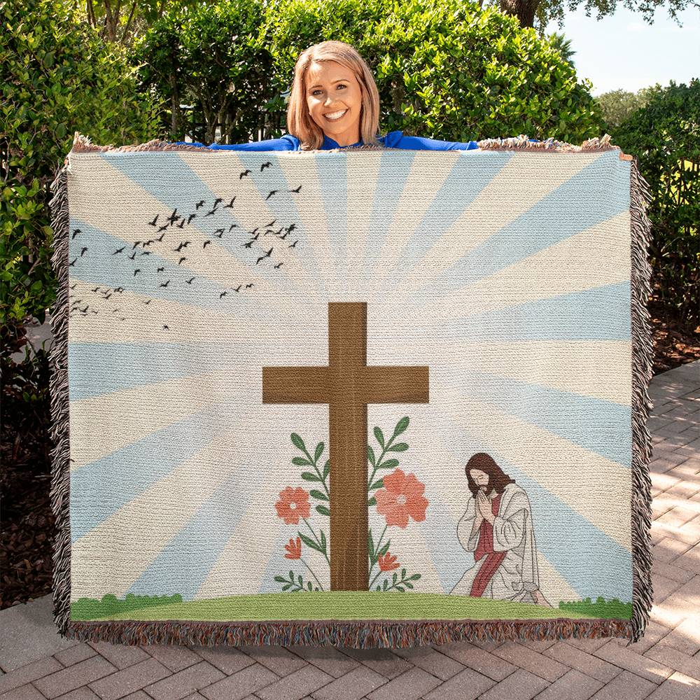 JESUS PRAYING - WOVEN HEIRLOOM BLANKET