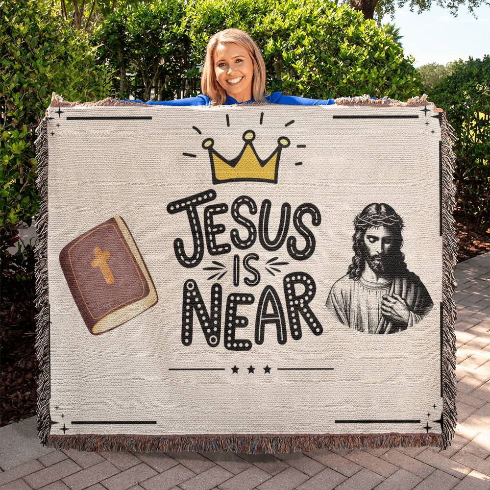 JESUS IS NEAR - WOVEN HEIRLOOM BLANKET