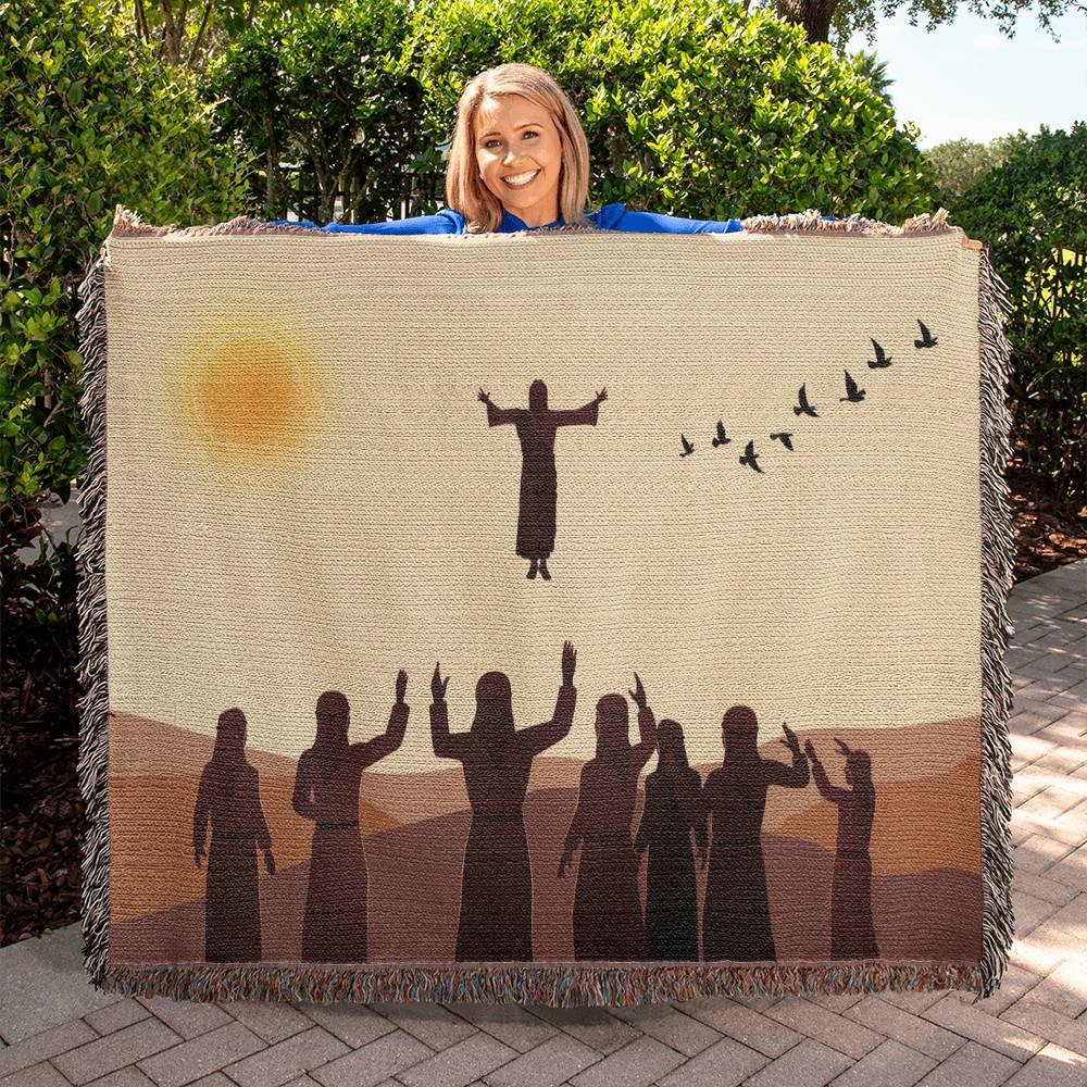 JESUS ASCENDING - WOVEN HEIRLOOM BLANKET