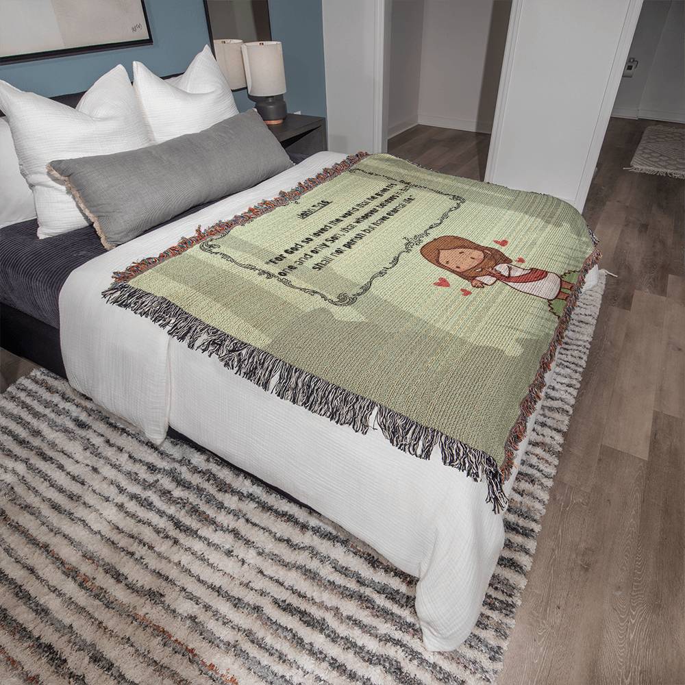 JOHN 3:16 JESUS LOVES - WOVEN HEIRLOOM BLANKET