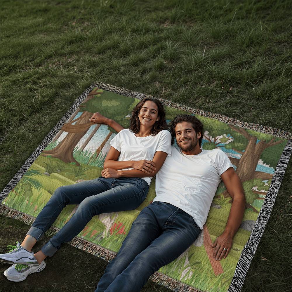 JESUS & HIS LAMB - WOVEN HEIRLOOM BLANKET