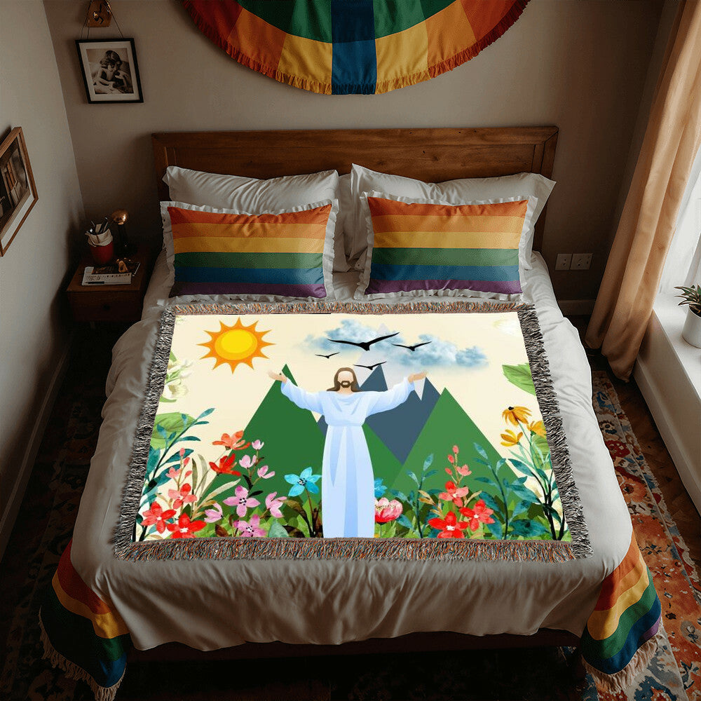 JESUS MOVES MOUNTAINS - WOVEN HEIRLOOM BLANKET