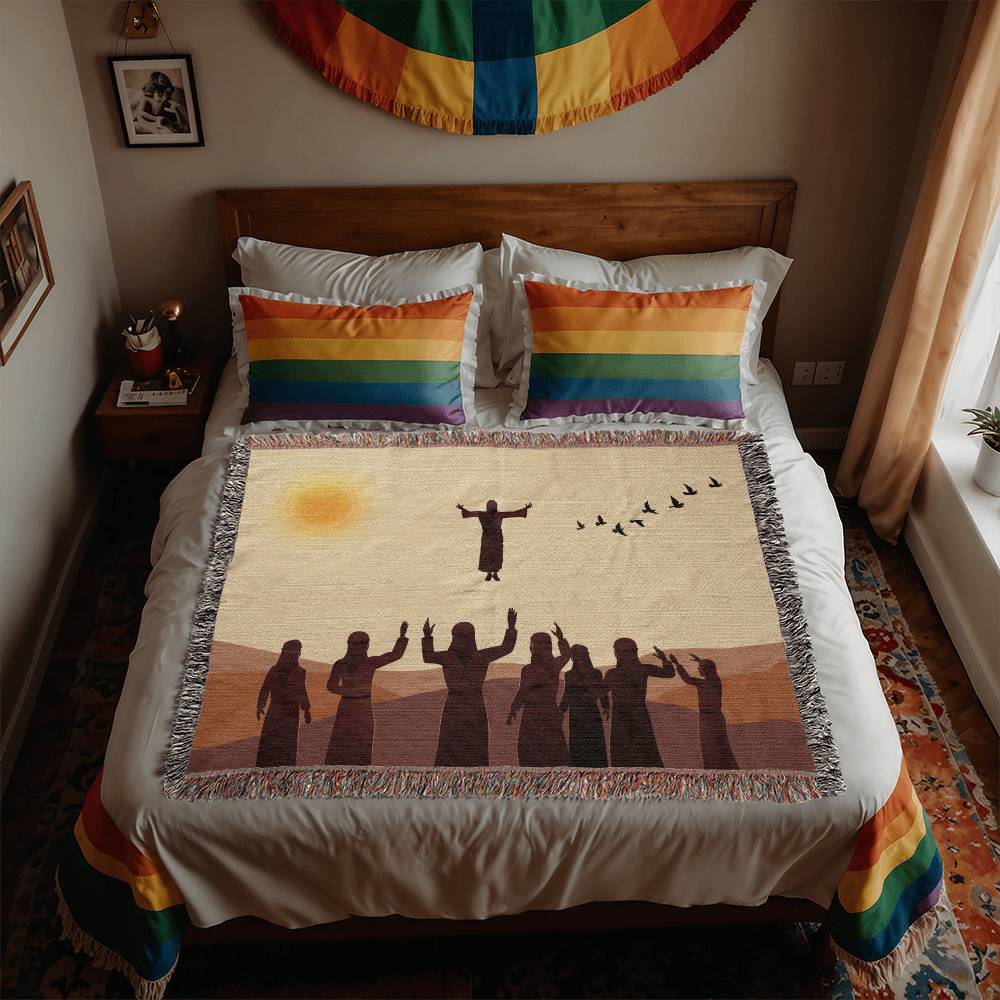 JESUS ASCENDING - WOVEN HEIRLOOM BLANKET