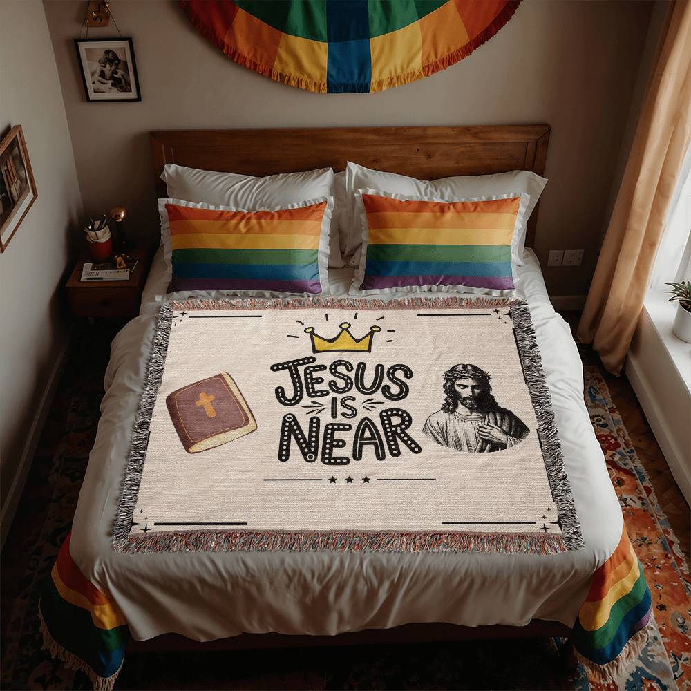 JESUS IS NEAR - WOVEN HEIRLOOM BLANKET