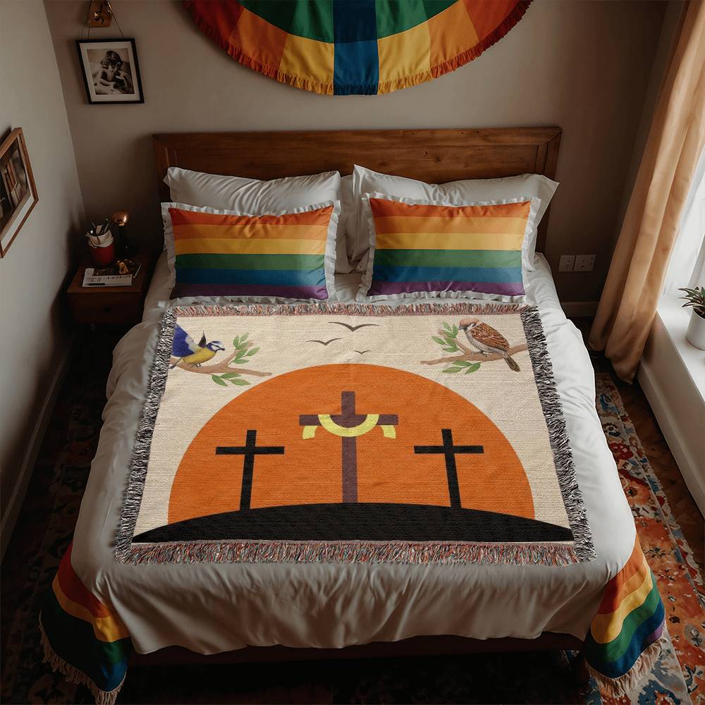 A CROSS LANDSCAPE - WOVEN HEIRLOOM BLANKET