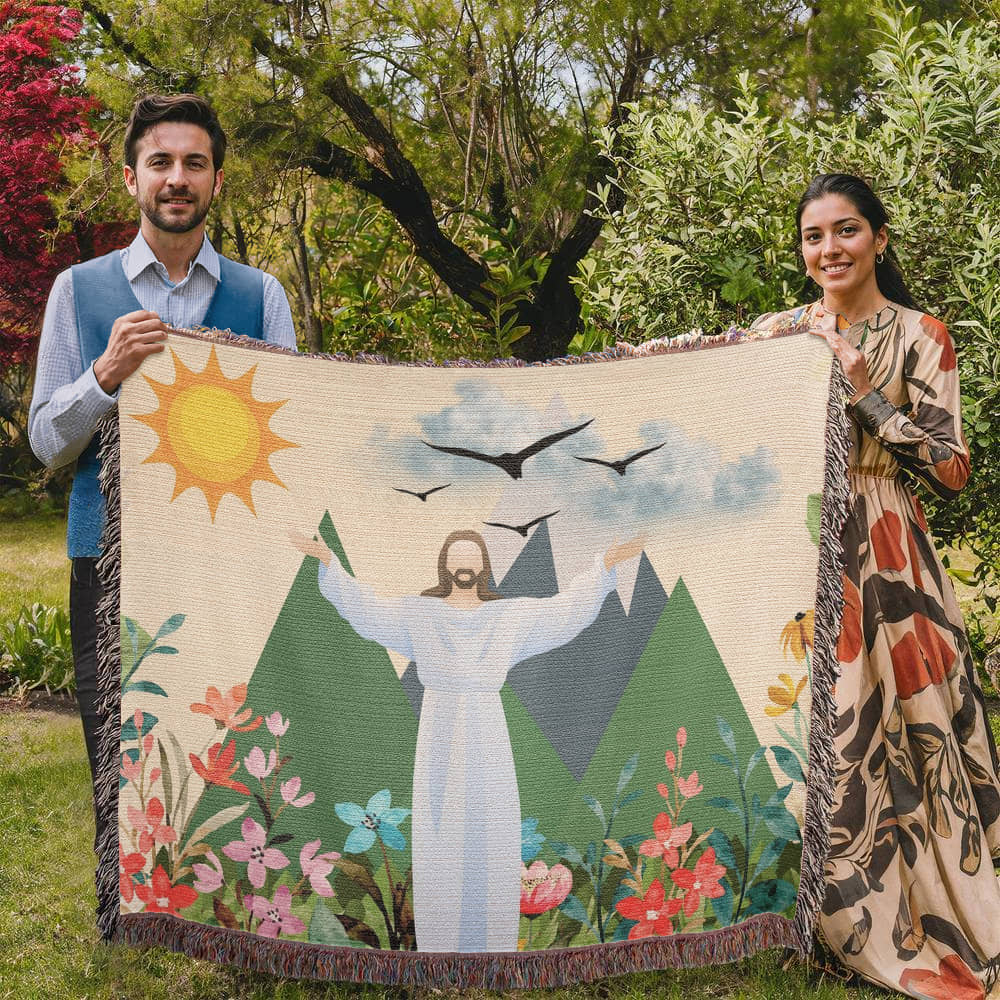 JESUS MOVES MOUNTAINS - WOVEN HEIRLOOM BLANKET