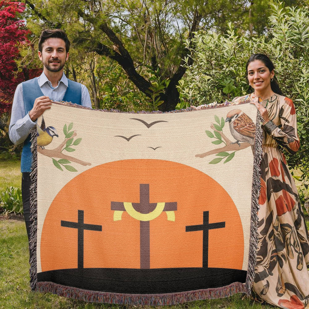 A CROSS LANDSCAPE - WOVEN HEIRLOOM BLANKET