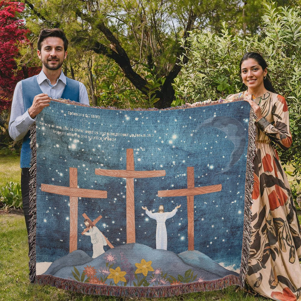 STARRY NIGHT JESUS - WOVEN HEIRLOOM BLANKET