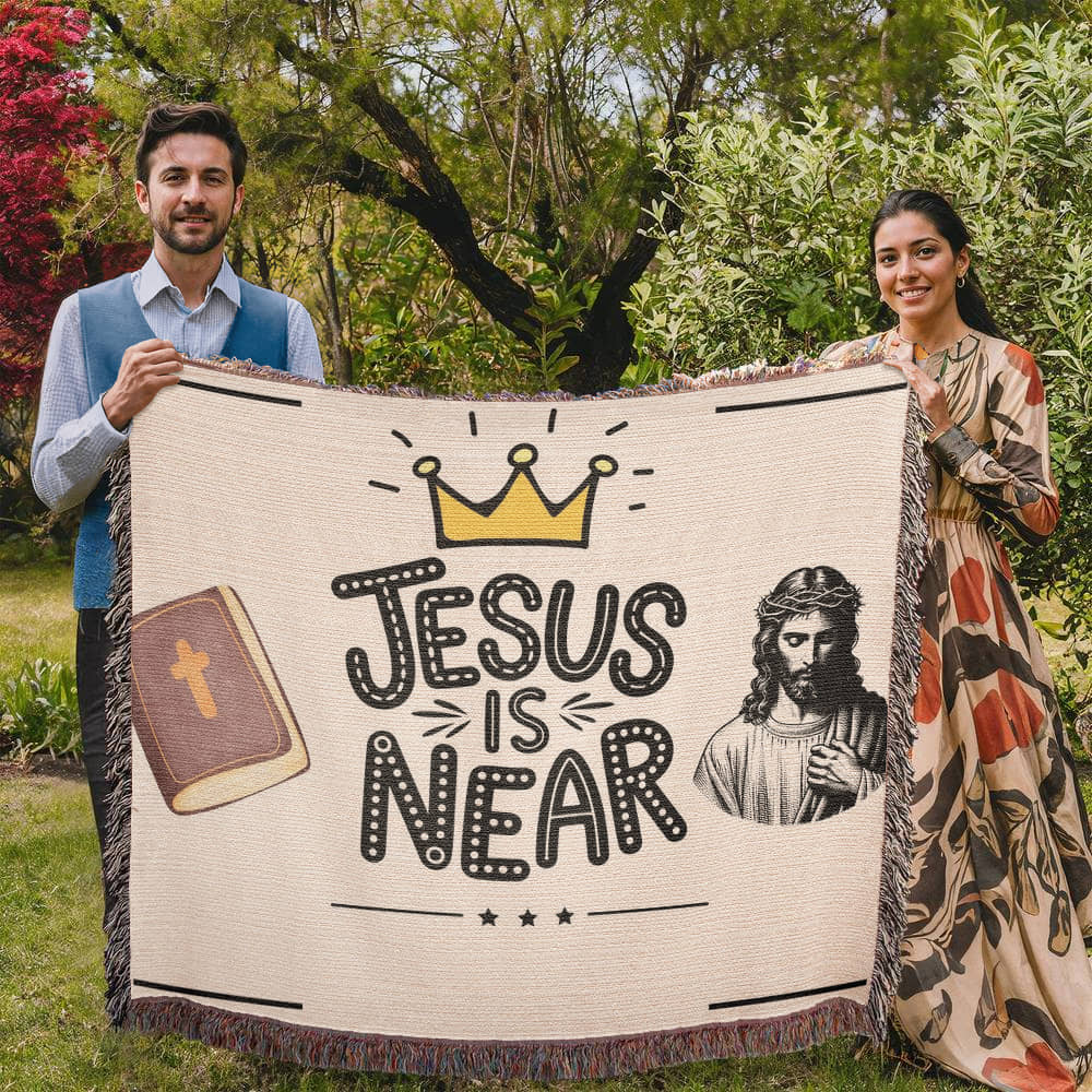 JESUS IS NEAR - WOVEN HEIRLOOM BLANKET