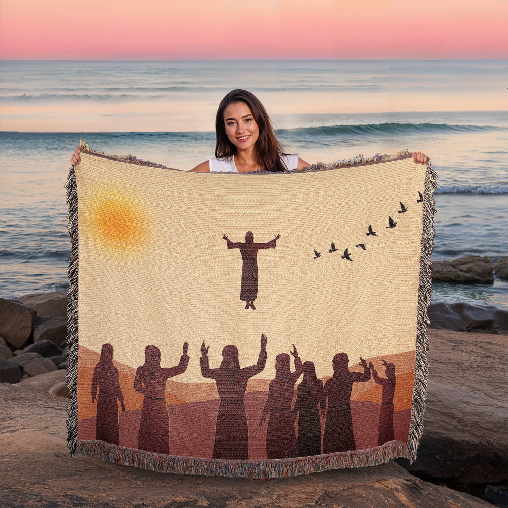 JESUS ASCENDING - WOVEN HEIRLOOM BLANKET