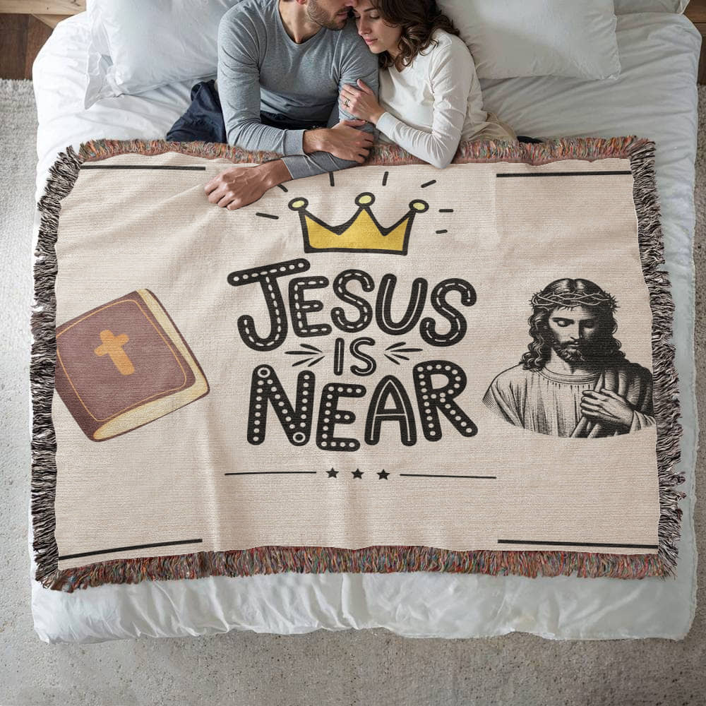 JESUS IS NEAR - WOVEN HEIRLOOM BLANKET