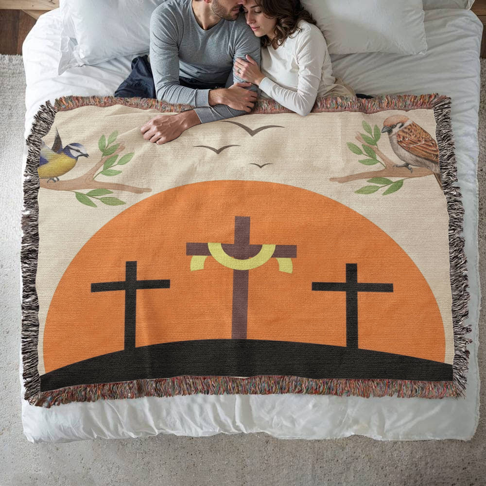 A CROSS LANDSCAPE - WOVEN HEIRLOOM BLANKET