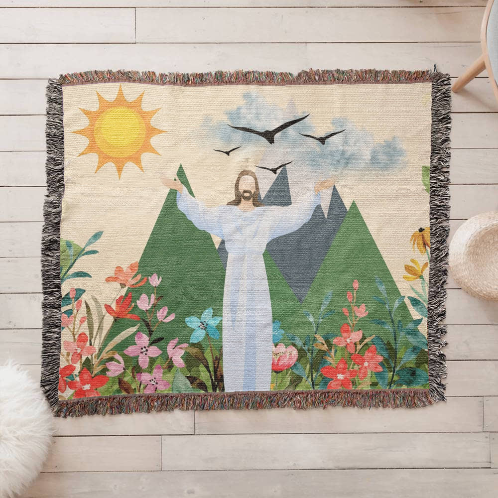 JESUS MOVES MOUNTAINS - WOVEN HEIRLOOM BLANKET