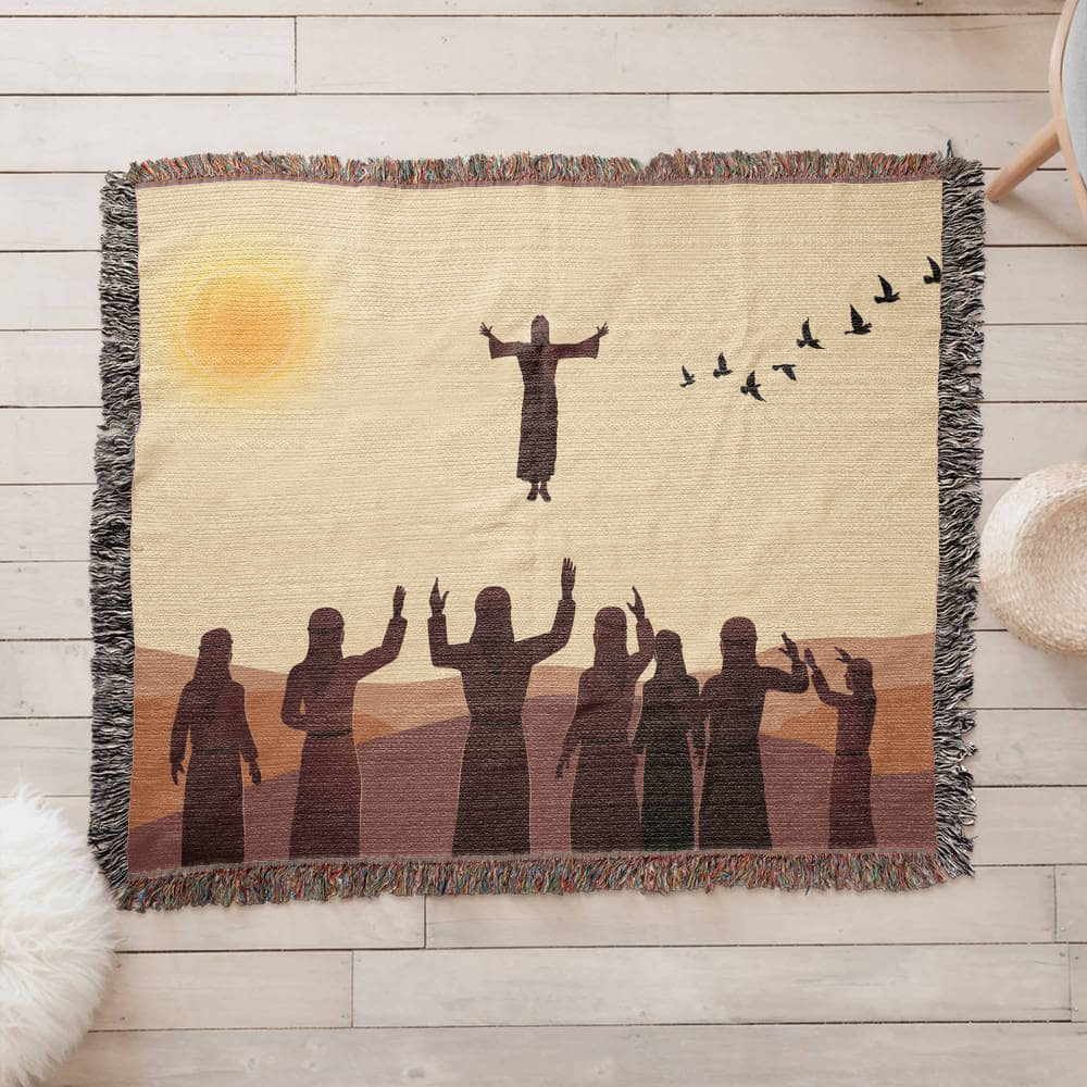 JESUS ASCENDING - WOVEN HEIRLOOM BLANKET