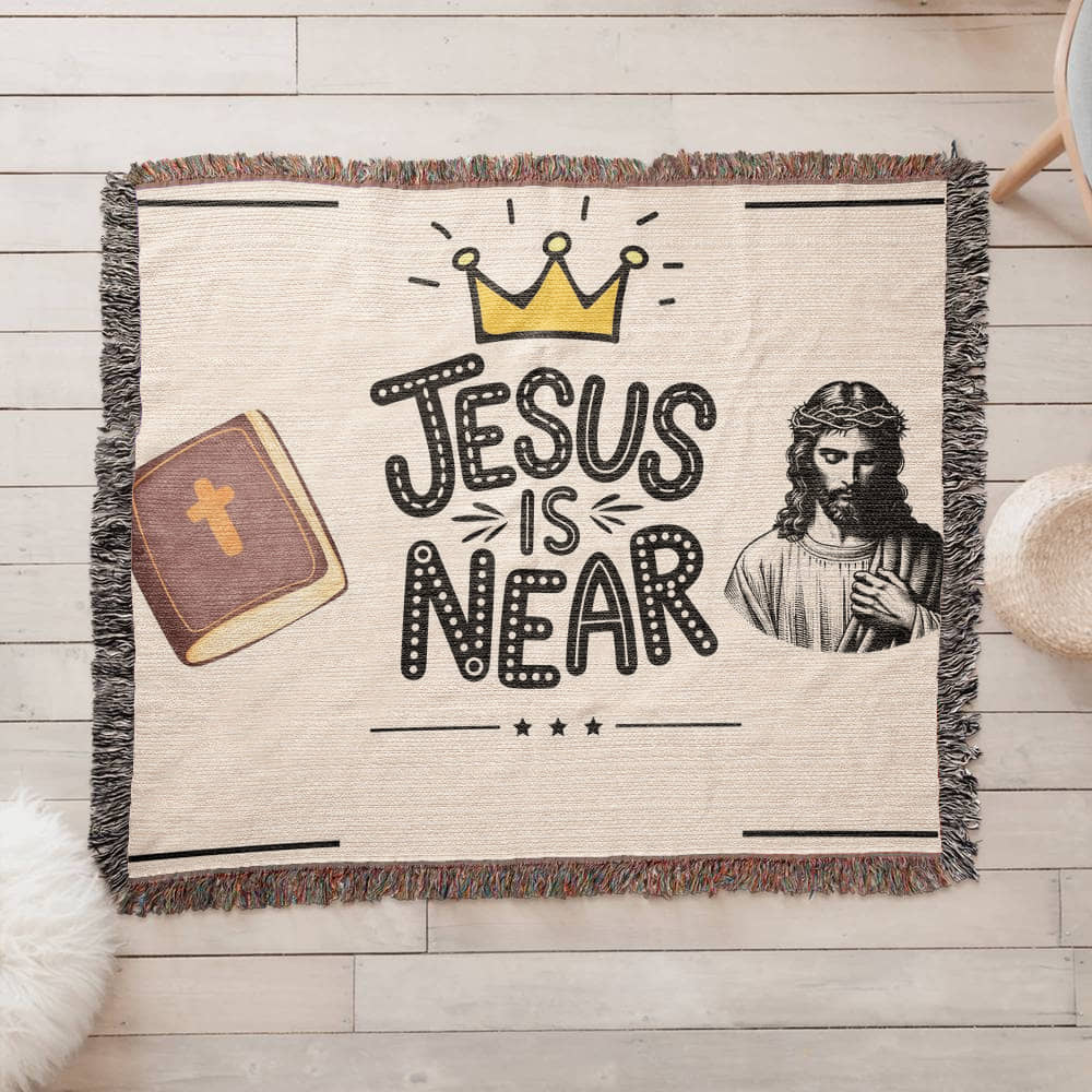 JESUS IS NEAR - WOVEN HEIRLOOM BLANKET