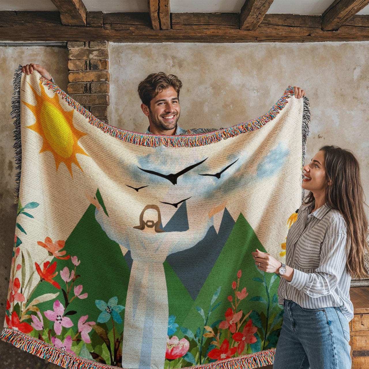 JESUS MOVES MOUNTAINS - WOVEN HEIRLOOM BLANKET