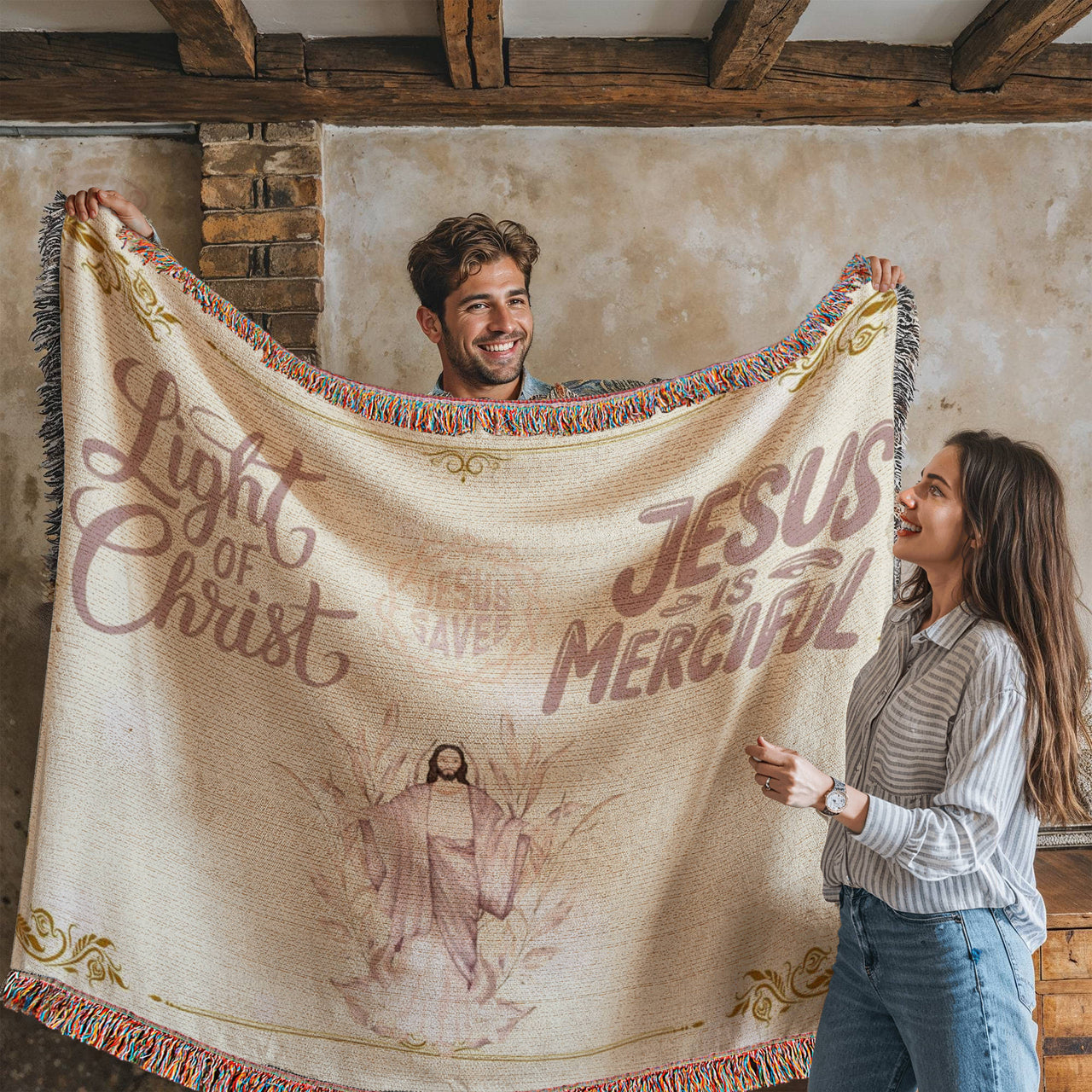 JESUS SAVES - WOVEN HEIRLOOM BLANKET