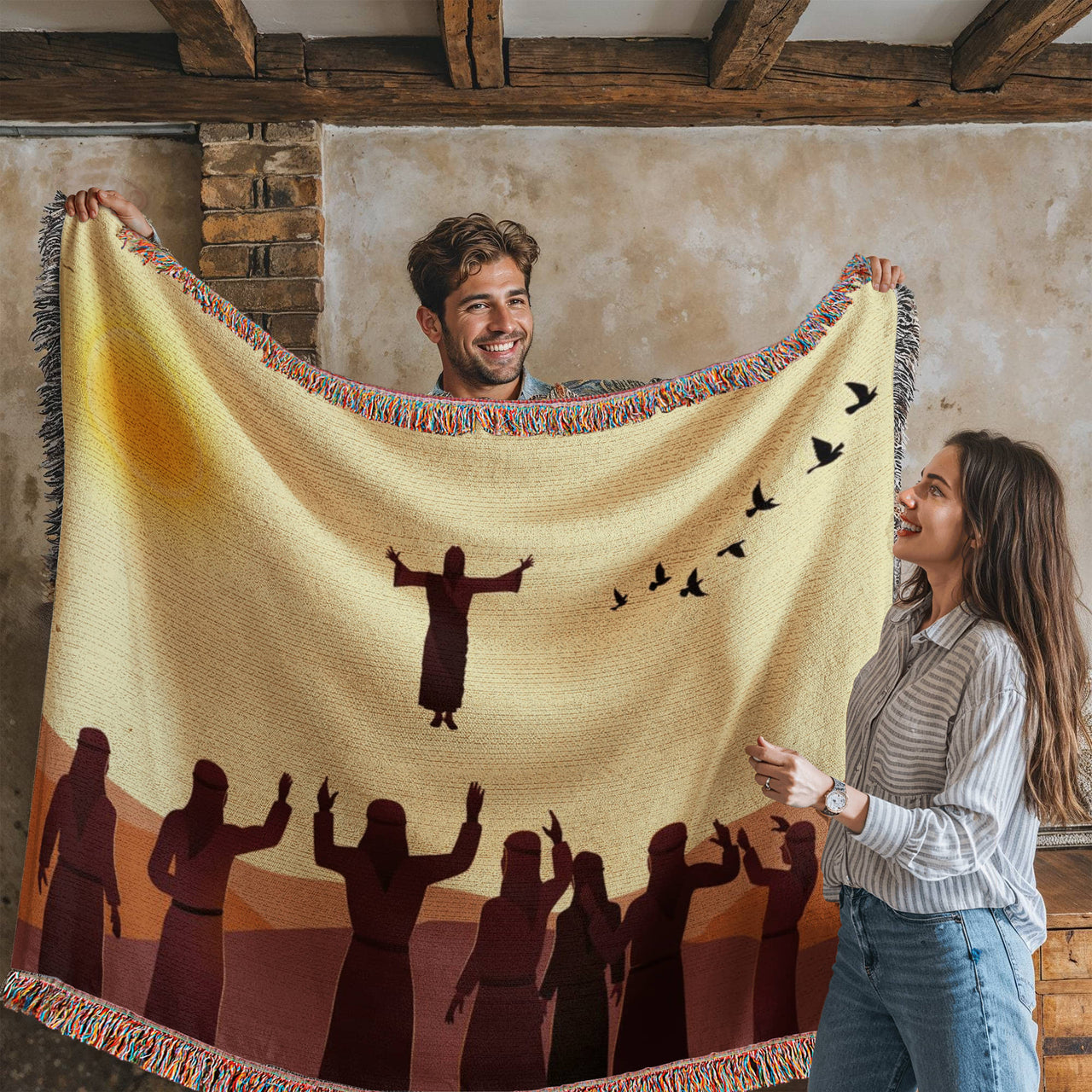 JESUS ASCENDING - WOVEN HEIRLOOM BLANKET