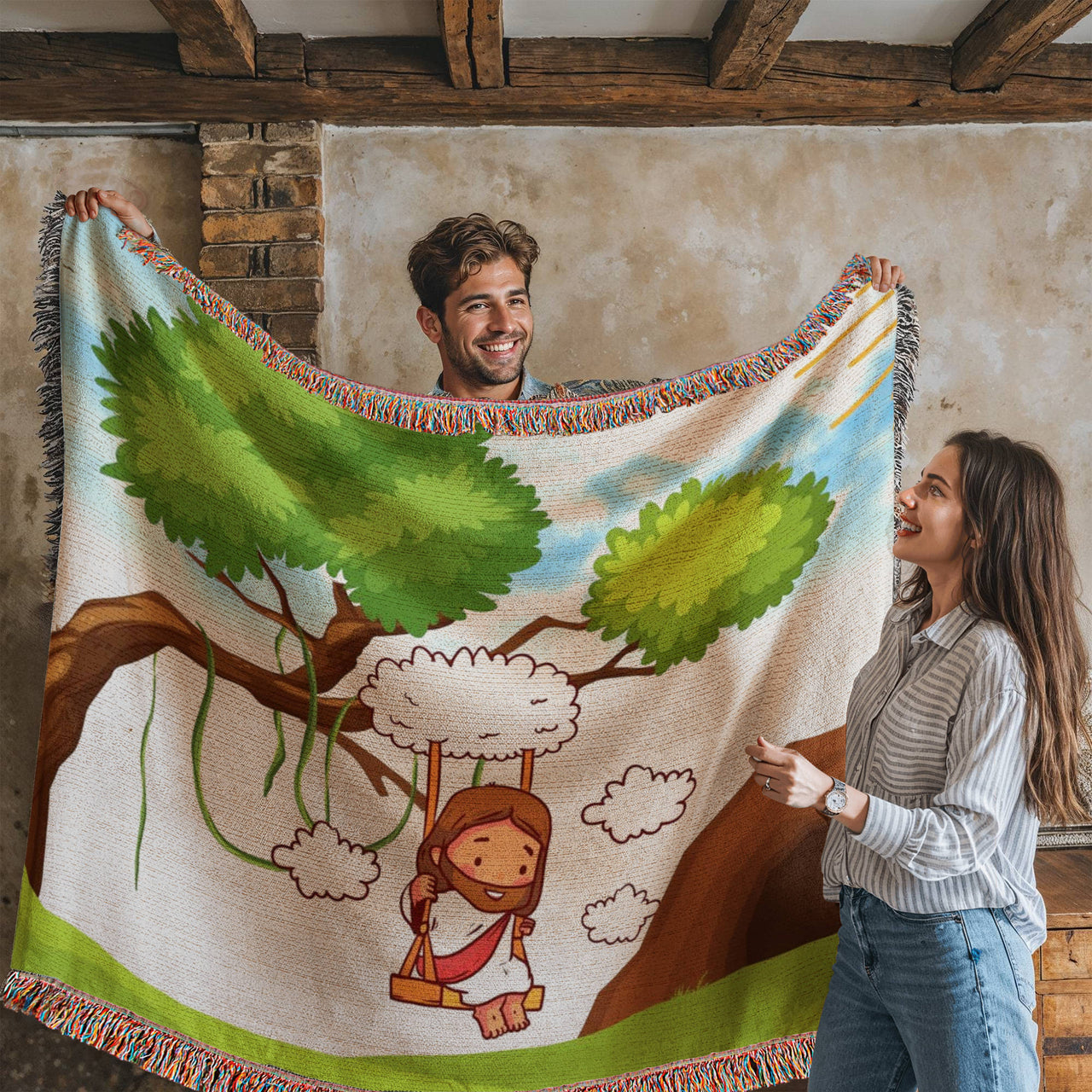 JESUS SWINGS - WOVEN HEIRLOOM BLANKET