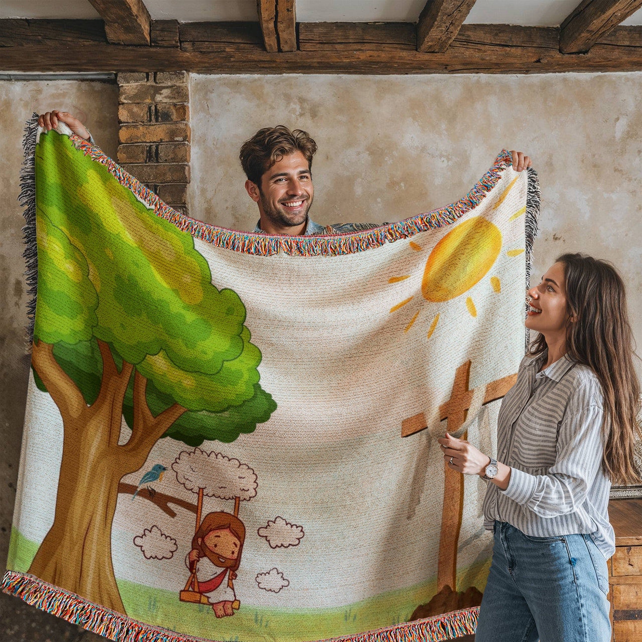 SWINGING JESUS - WOVEN HEIRLOOM BLANKET