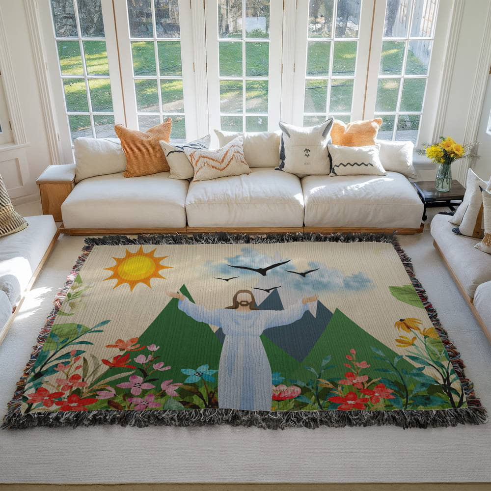 JESUS MOVES MOUNTAINS - WOVEN HEIRLOOM BLANKET