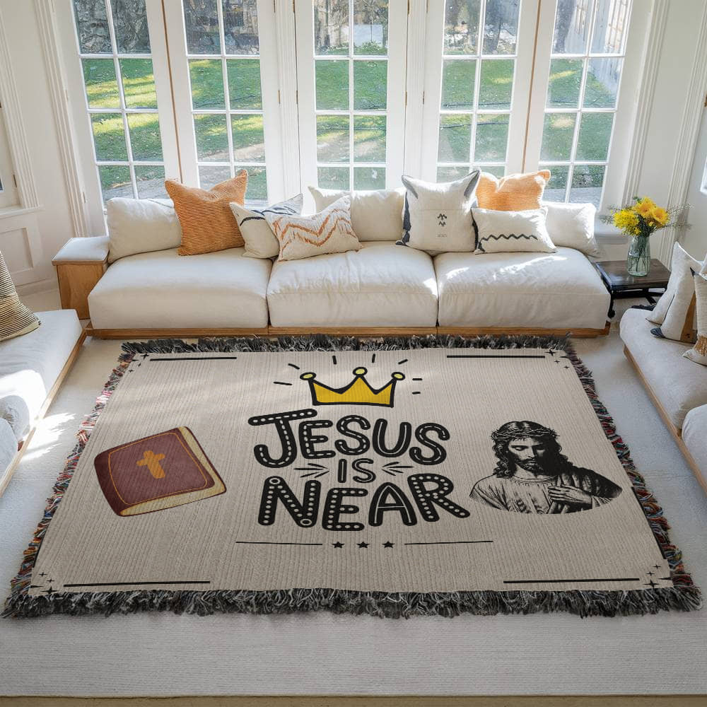JESUS IS NEAR - WOVEN HEIRLOOM BLANKET