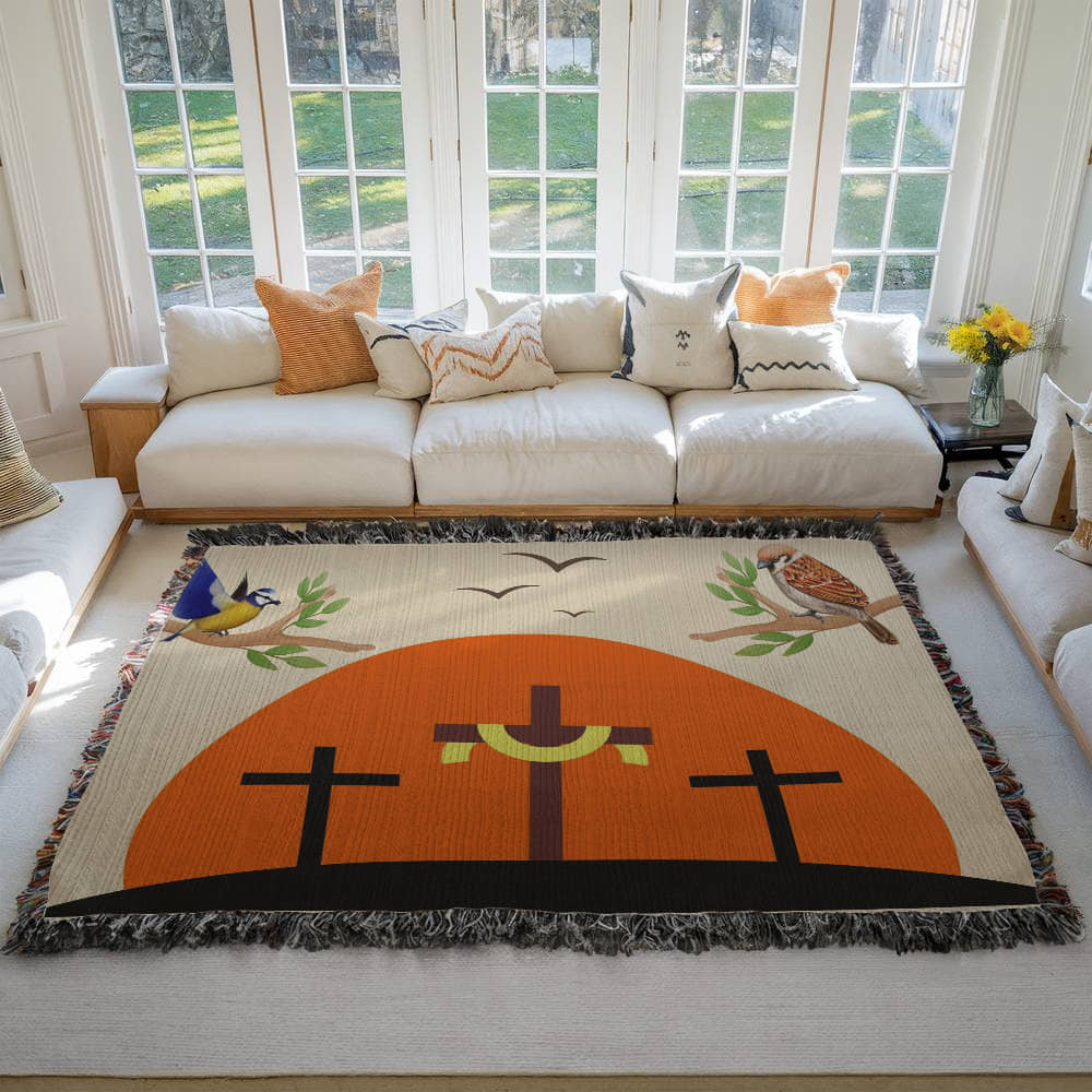 A CROSS LANDSCAPE - WOVEN HEIRLOOM BLANKET