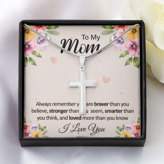 TO MY MOM - I LOVE YOU - CROSS NECKLACE GIFT SET