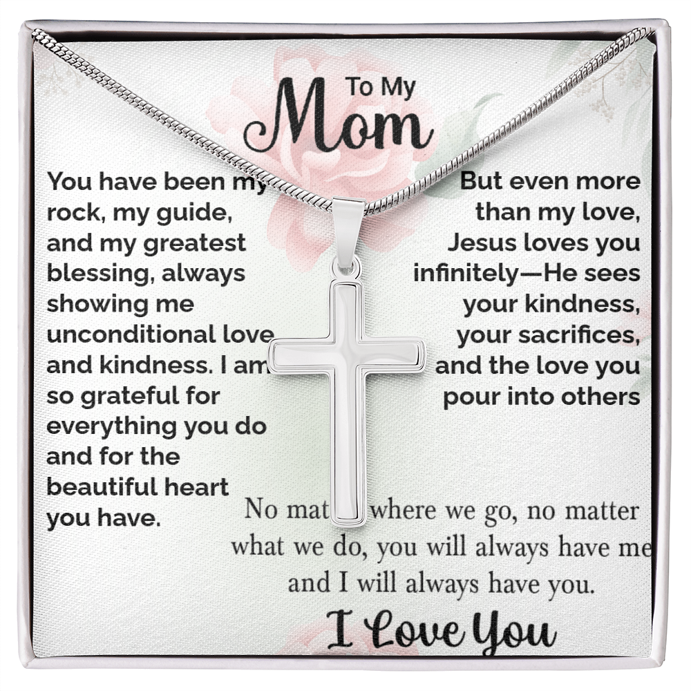 TO MY MOM - I LOVE YOU - CROSS NECKLACE GIFT SET