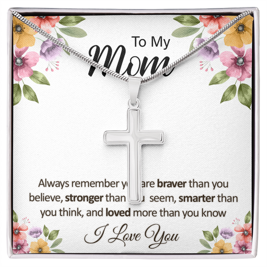 TO MY MOM - I LOVE YOU - CROSS NECKLACE GIFT SET