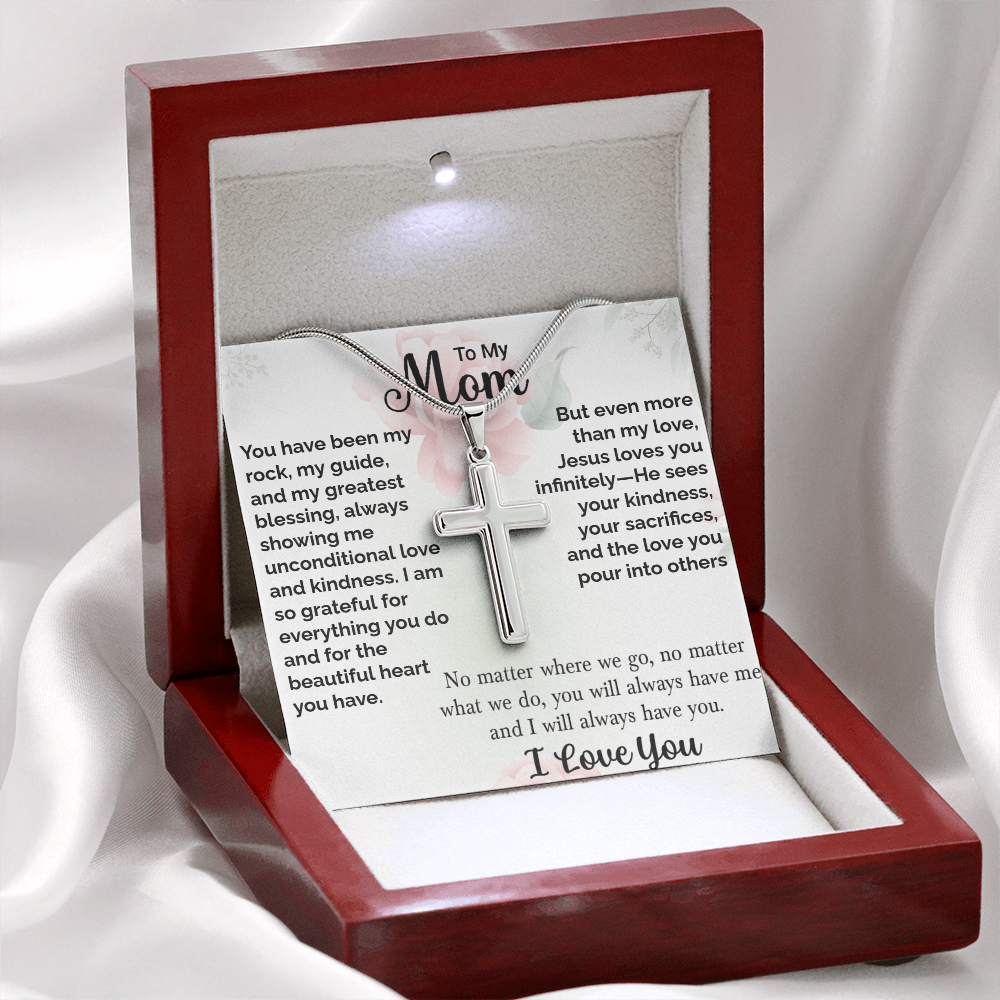 TO MY MOM - I LOVE YOU - CROSS NECKLACE GIFT SET
