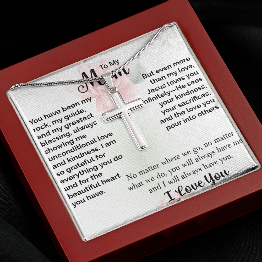 TO MY MOM - I LOVE YOU - CROSS NECKLACE GIFT SET