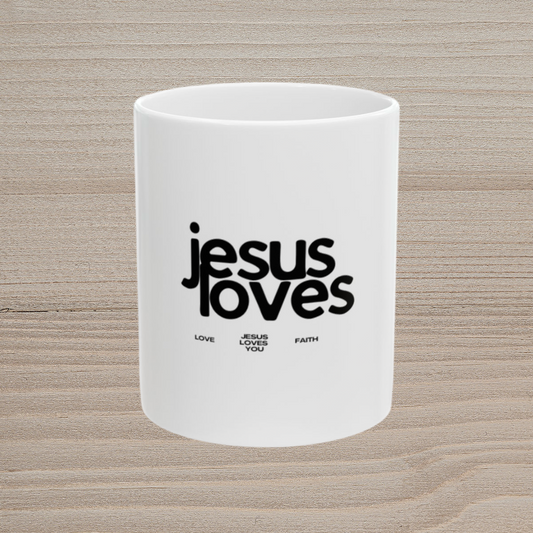 JESUS LOVES - WHITE MUG